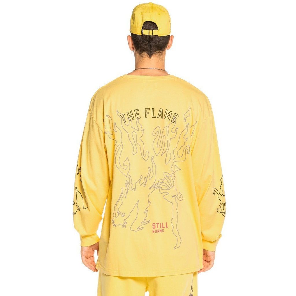 Grimey Yoga Fire Long Sleeve Tee Yellow  GLS133-YLW