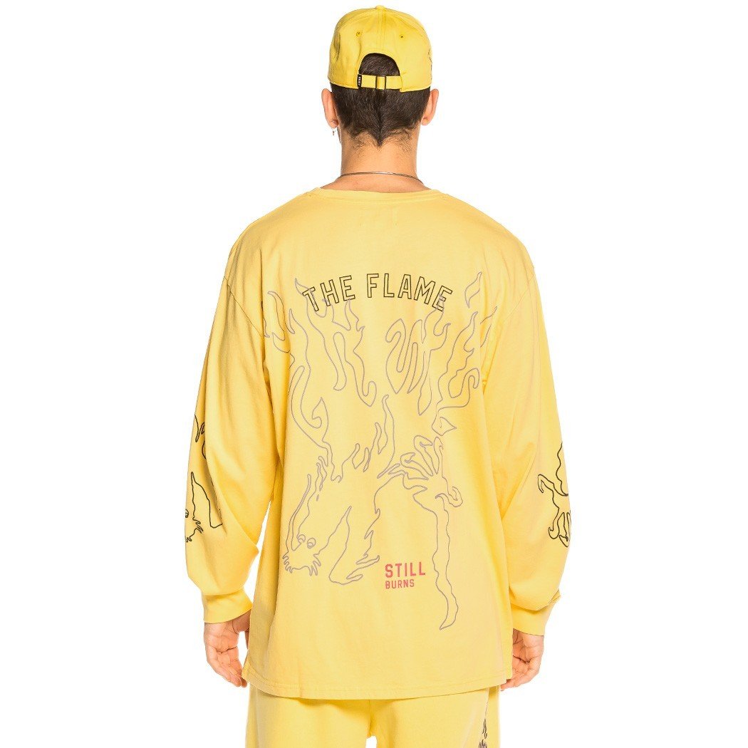 Grimey Yoga Fire Long Sleeve Tee Yellow  GLS133-YLW
