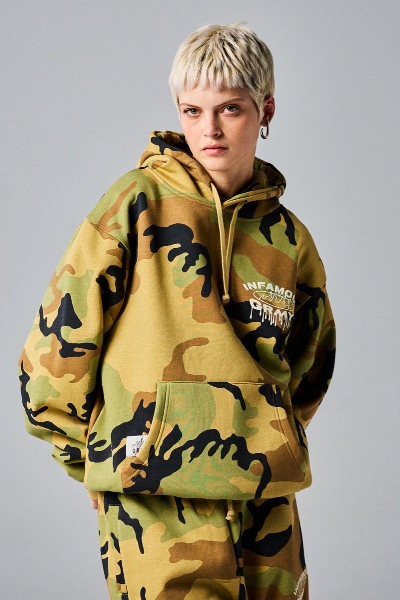 Sudadera Grimey Capucha Follow The Dollar Brown Camo