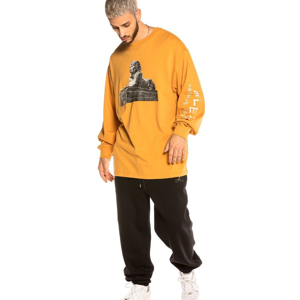 Grimey Call Of Yore Long Sleeve Tee Brown  GLS134-BRW
