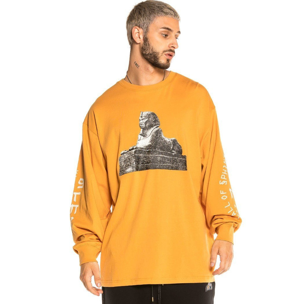 Grimey Call Of Yore Long Sleeve Tee Brown  GLS134-BRW