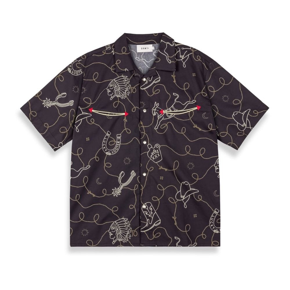 Camisa con botones Grimey Lone Hand Black
