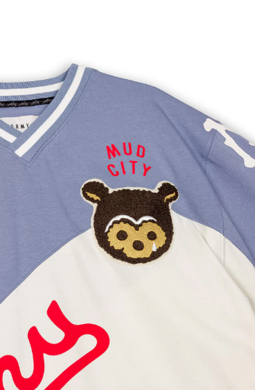 Camiseta Mud'S The Residence V Neck Oversized Blue