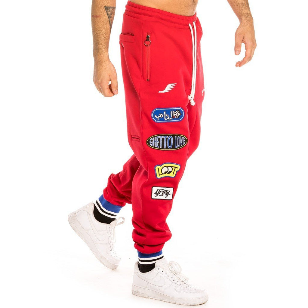 Grimey Arch Rival Sweatpants Red GRTS188-RED