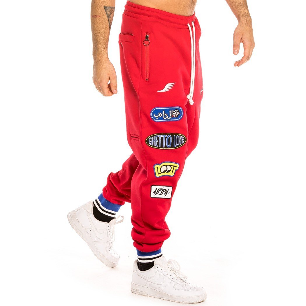 Grimey Arch Rival Sweatpants Red GRTS188-RED