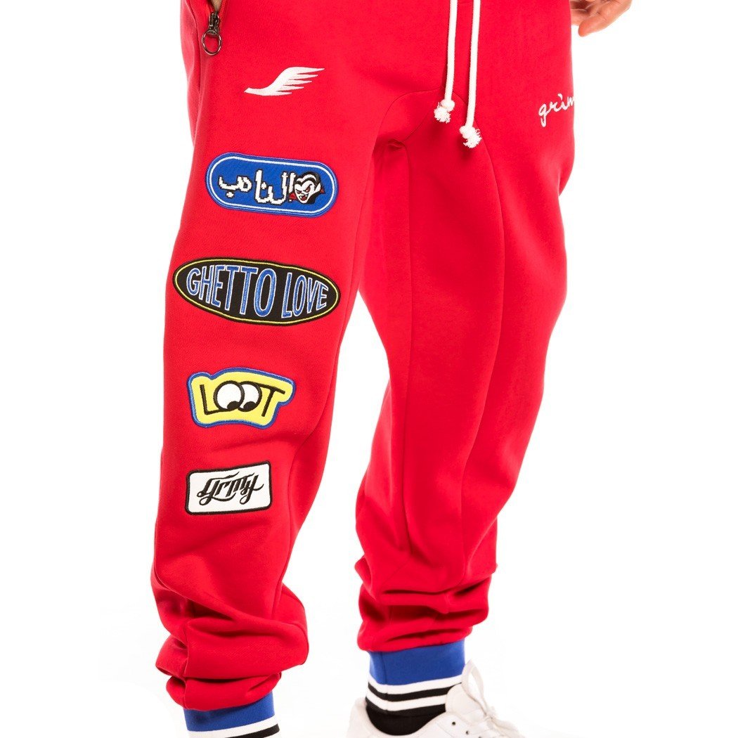 Grimey Arch Rival Sweatpants Red GRTS188-RED