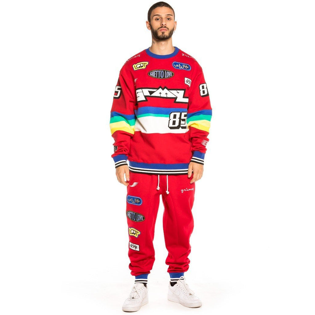 Grimey Arch Rival Sweatpants Red GRTS188-RED