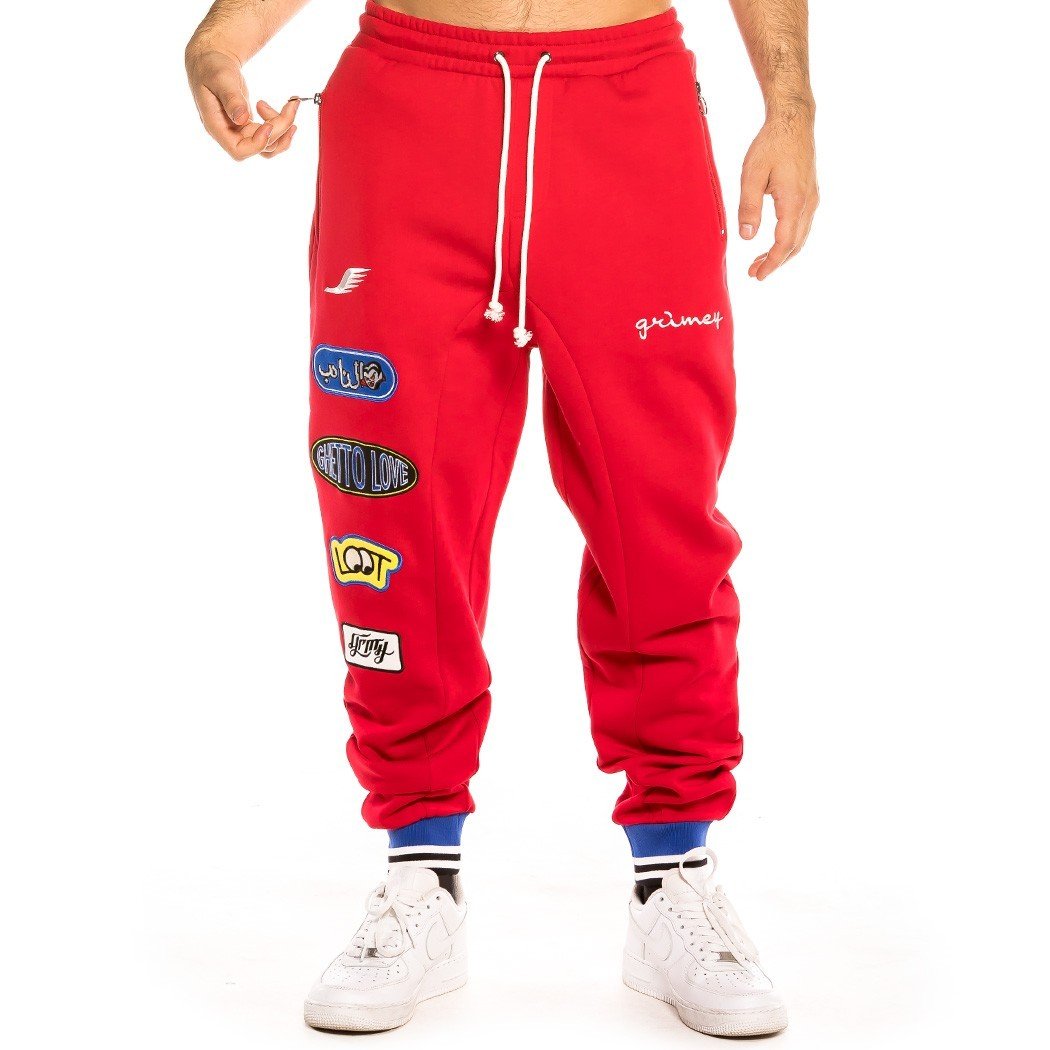 Grimey Arch Rival Sweatpants Red GRTS188-RED