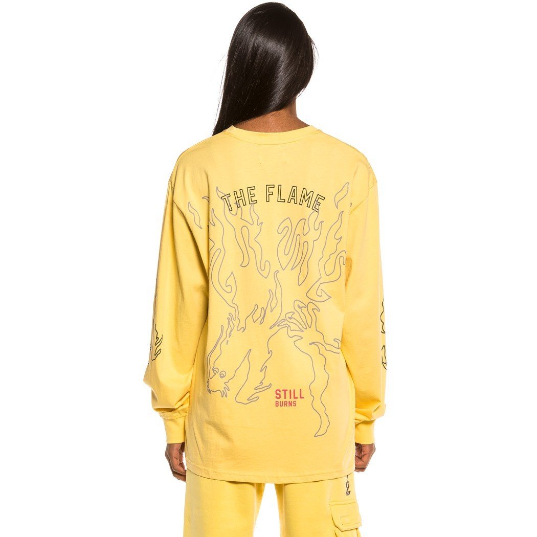 Grimey Yoga Fire Long Sleeve Tee Yellow  GLS133-YLW