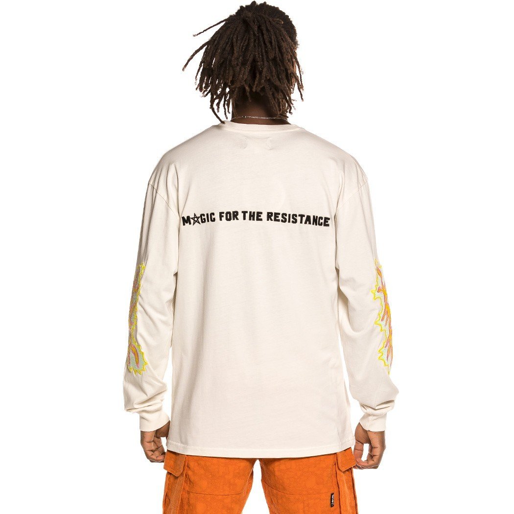 Grimey Liveution Long Sleeve Tee White GLS137-WHT
