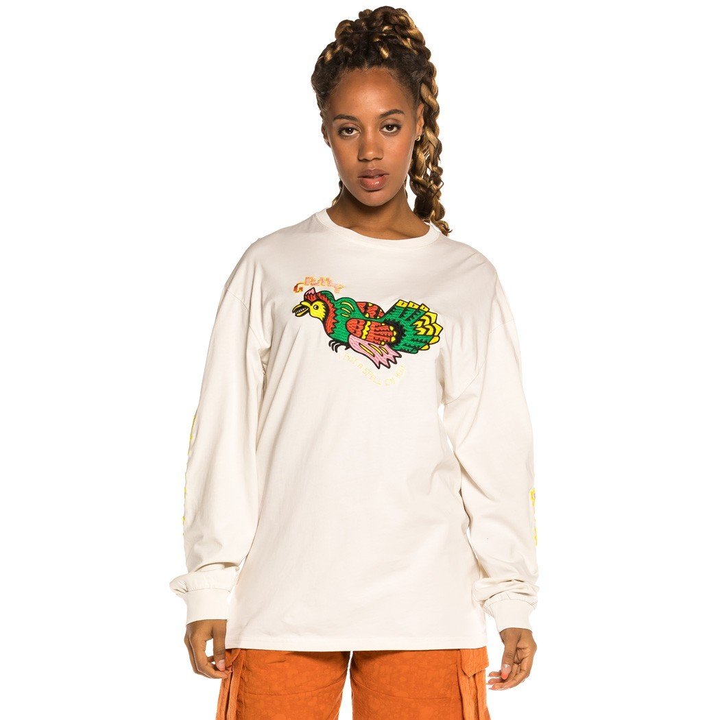 Grimey Liveution Long Sleeve Tee White GLS137-WHT