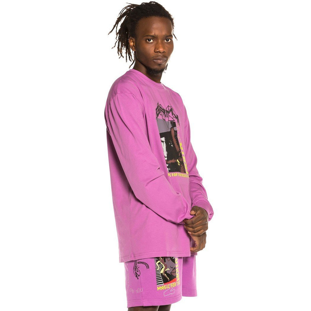Grimey Liveution Magic 4 Resistance Long Sleeve Tee Purple GLS138-PRP