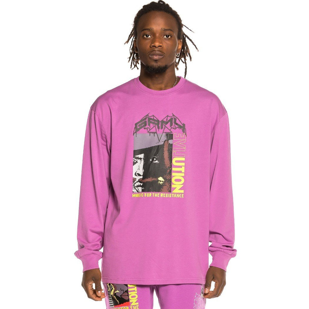 Grimey Liveution Magic 4 Resistance Long Sleeve Tee Purple GLS138-PRP