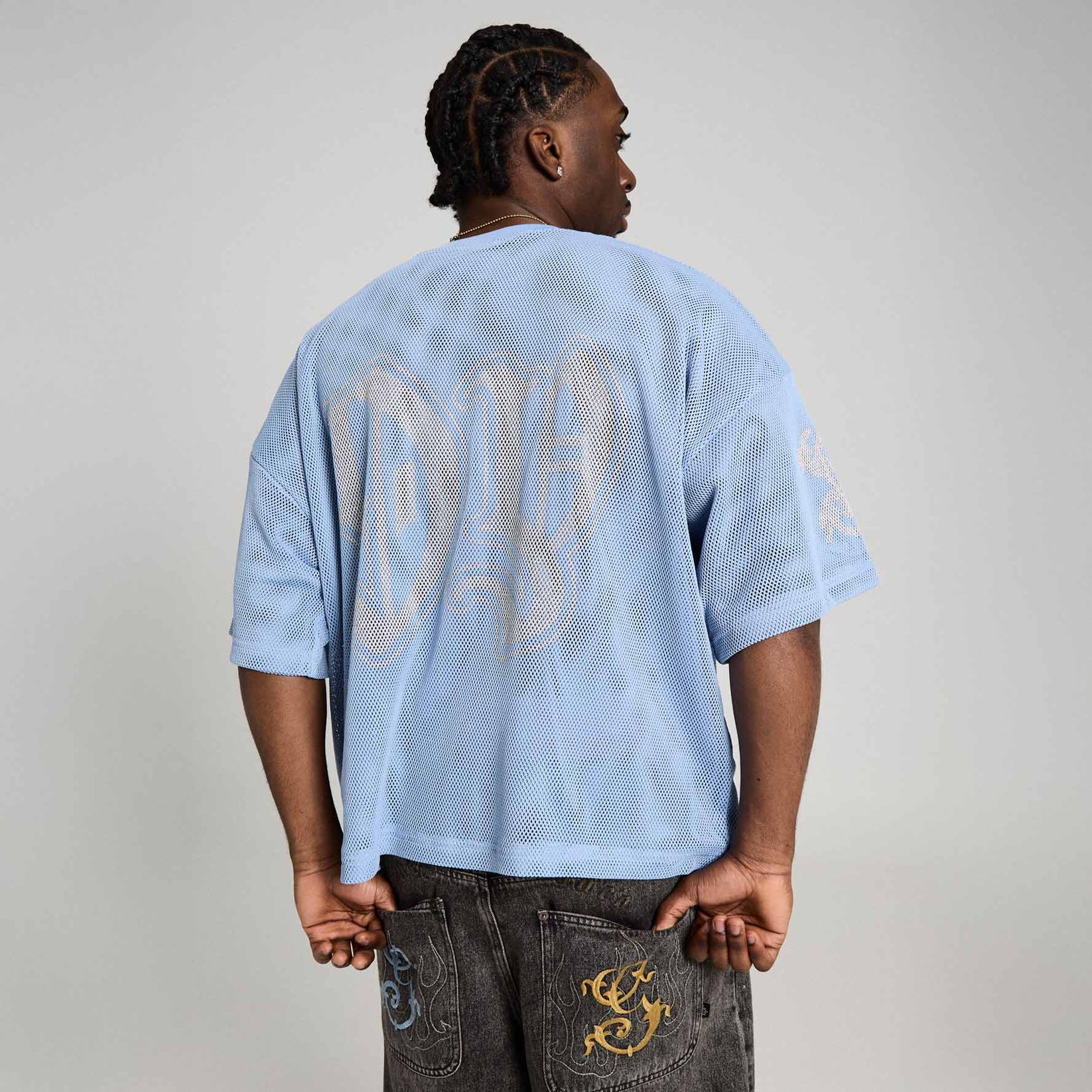 Camiseta Chief Watcher Mesh Boxy Light Blue