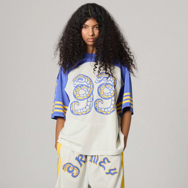 Camiseta De Football Droppin Science Mesh Boxy Off White