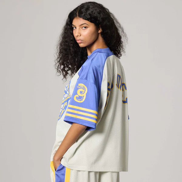 Camiseta De Football Droppin Science Mesh Boxy Off White