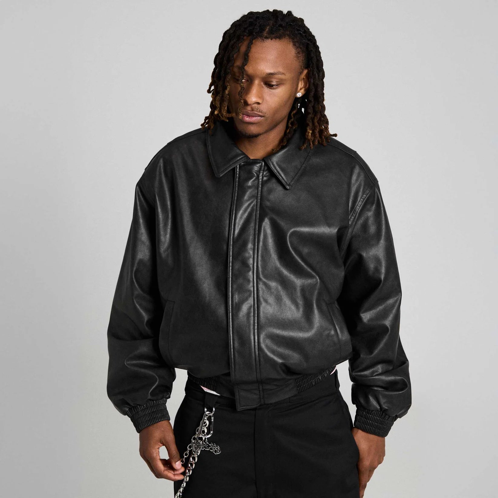 Chamarra Bomber Chief Watcher Pu Leather Black