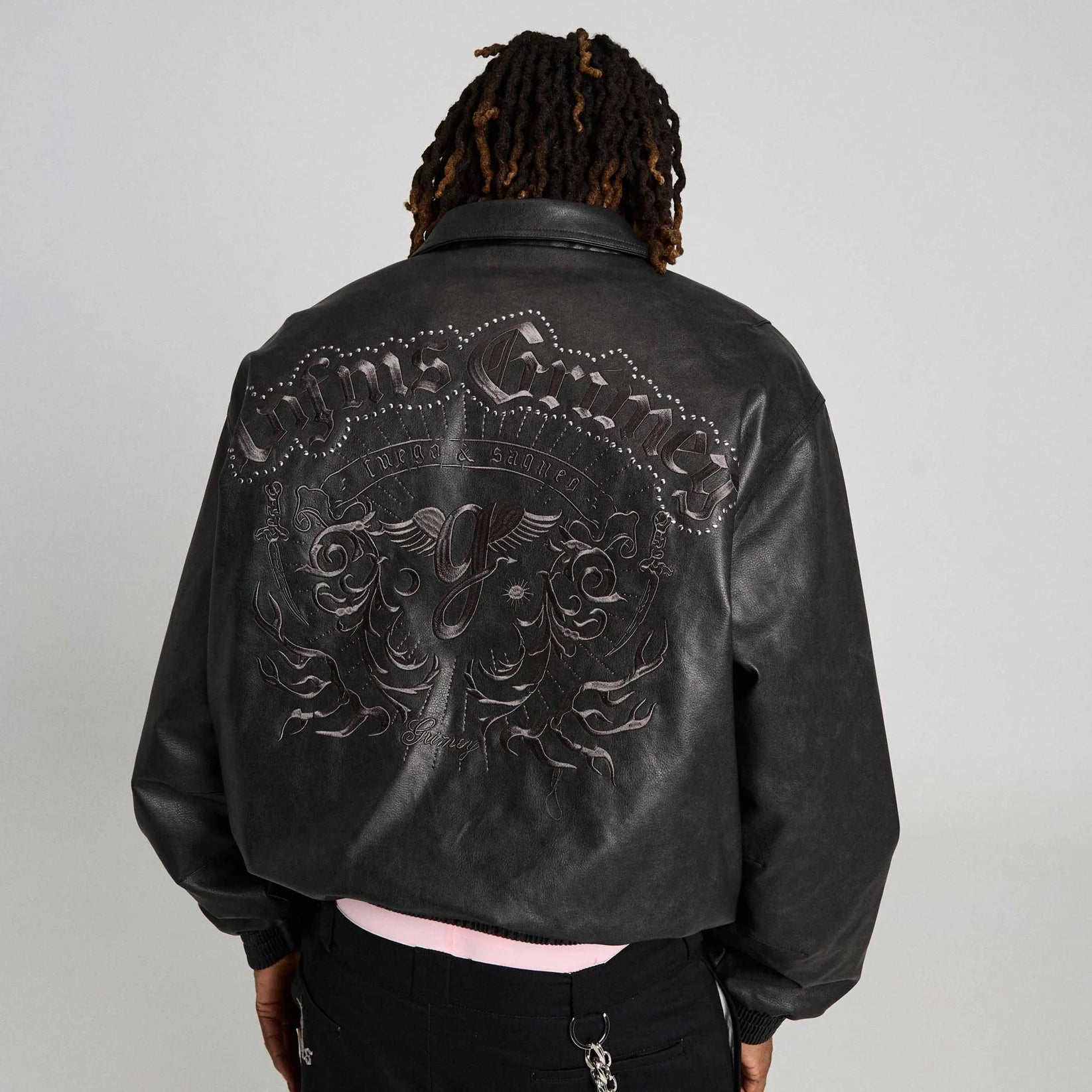 Chamarra Bomber Chief Watcher Pu Leather Black