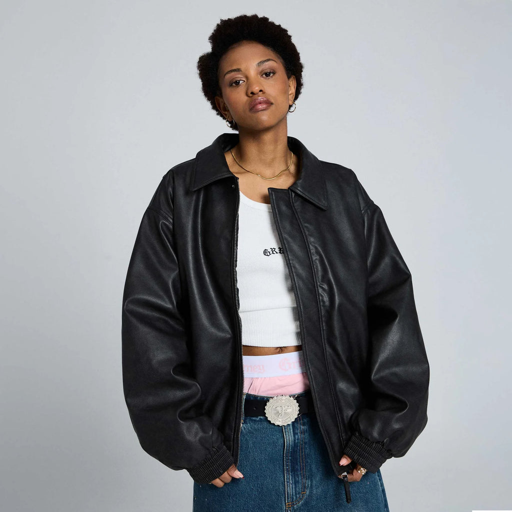 Chamarra Bomber Chief Watcher Pu Leather Black