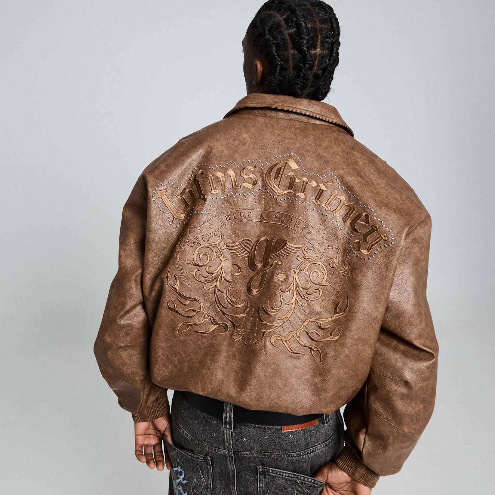 Chamarra Bomber Chief Watcher Pu Leather Brown