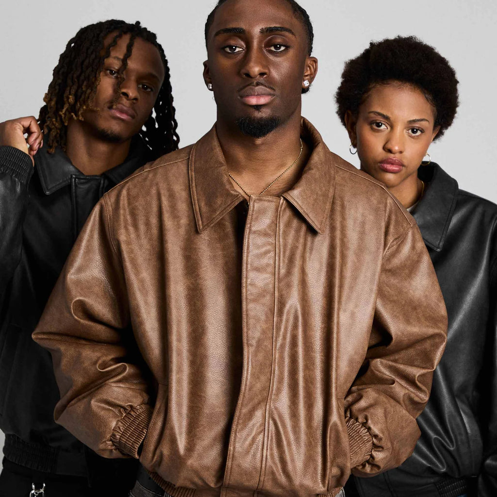 Chamarra Bomber Chief Watcher Pu Leather Brown