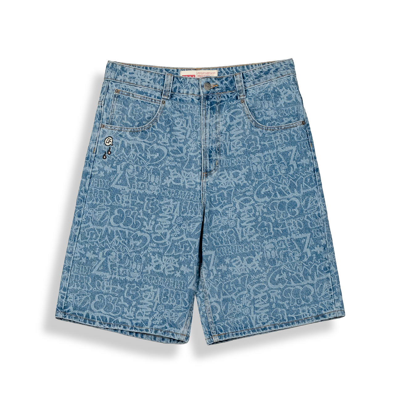 Pantalón Corto Stardust All Over Laser Baggy Washed Dark Blue