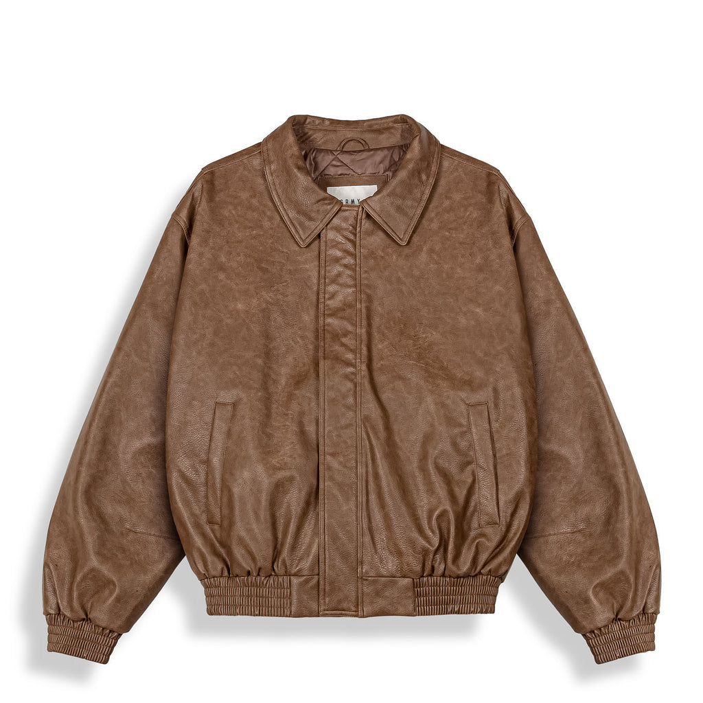 Chamarra Bomber Chief Watcher Pu Leather Brown