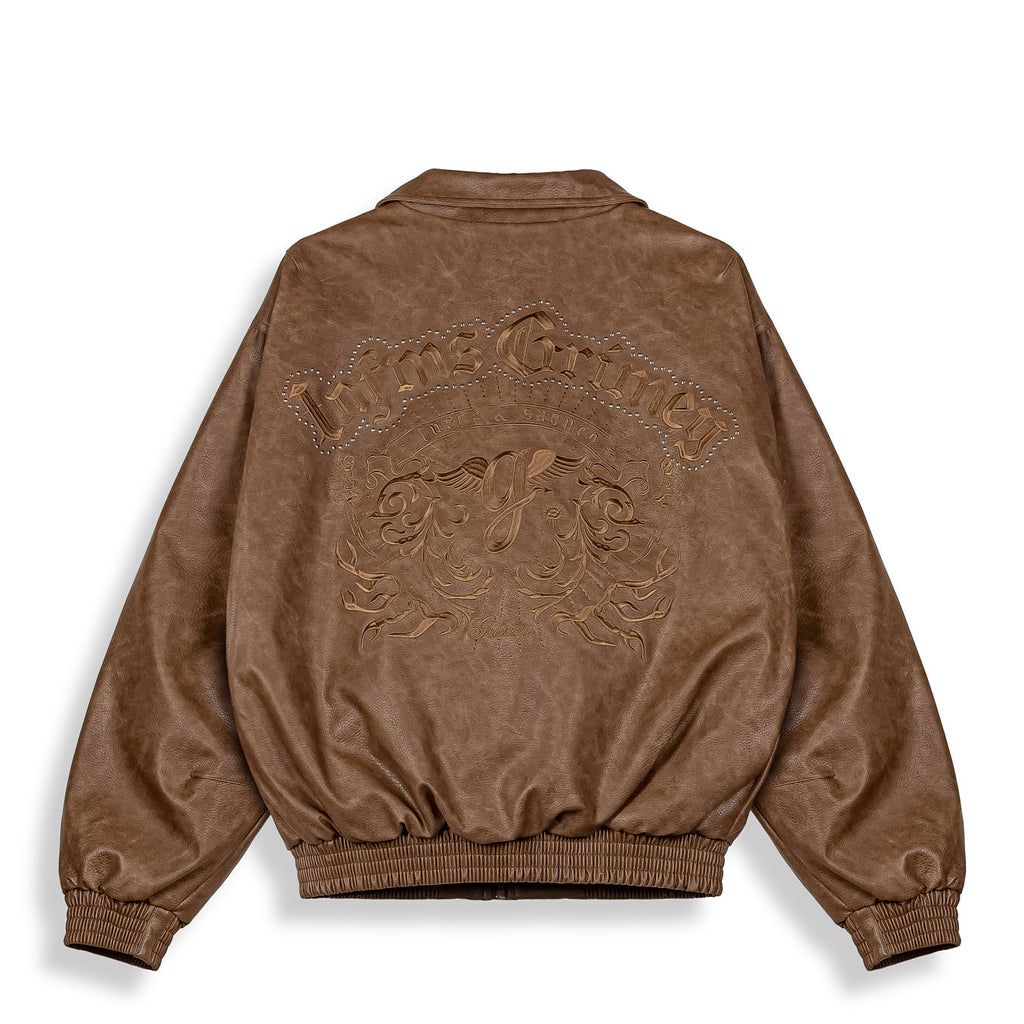 Chamarra Bomber Chief Watcher Pu Leather Brown