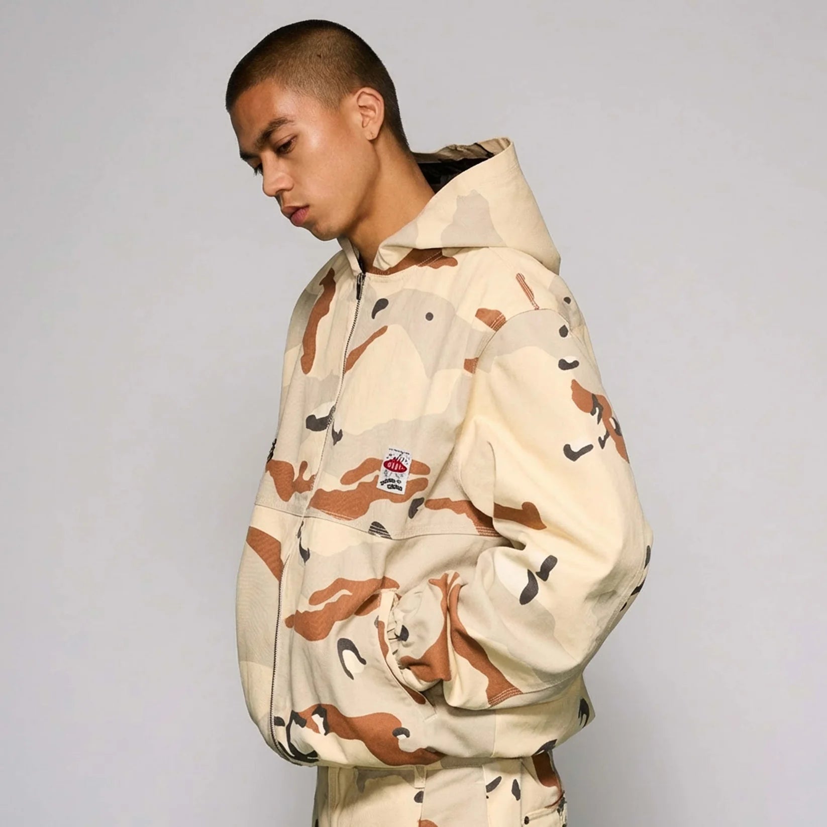 Chaqueta Grimey Capucha Concreat Jungle All Over Print Brown Camo