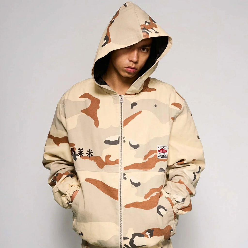 Chaqueta Grimey Capucha Concreat Jungle All Over Print Brown Camo