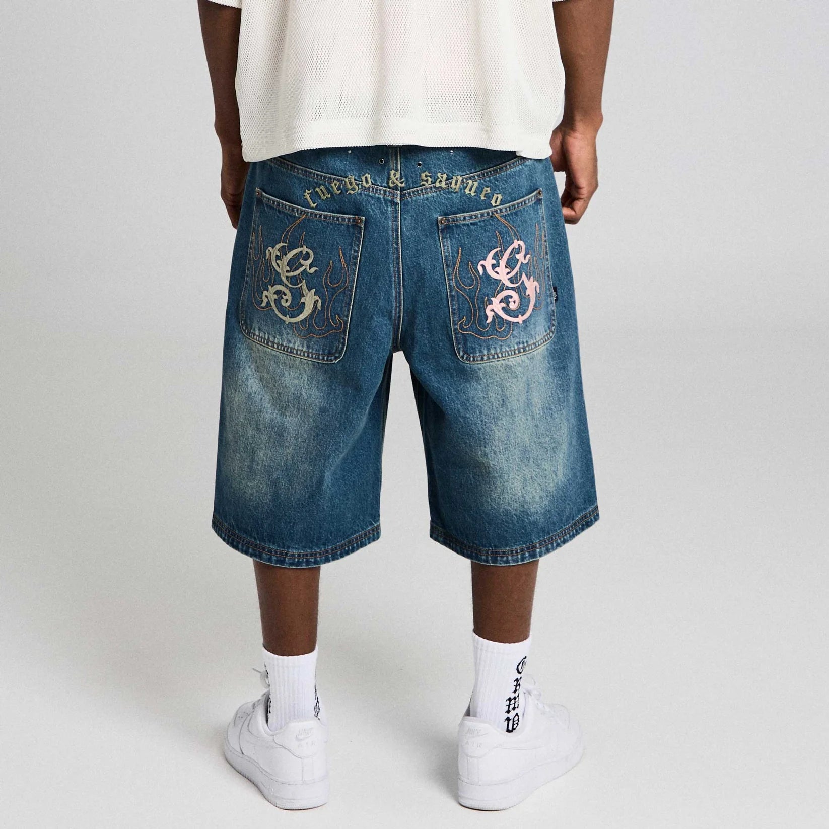 Pantalón Corto Chief Watcher Baggy Washed Sage Blue